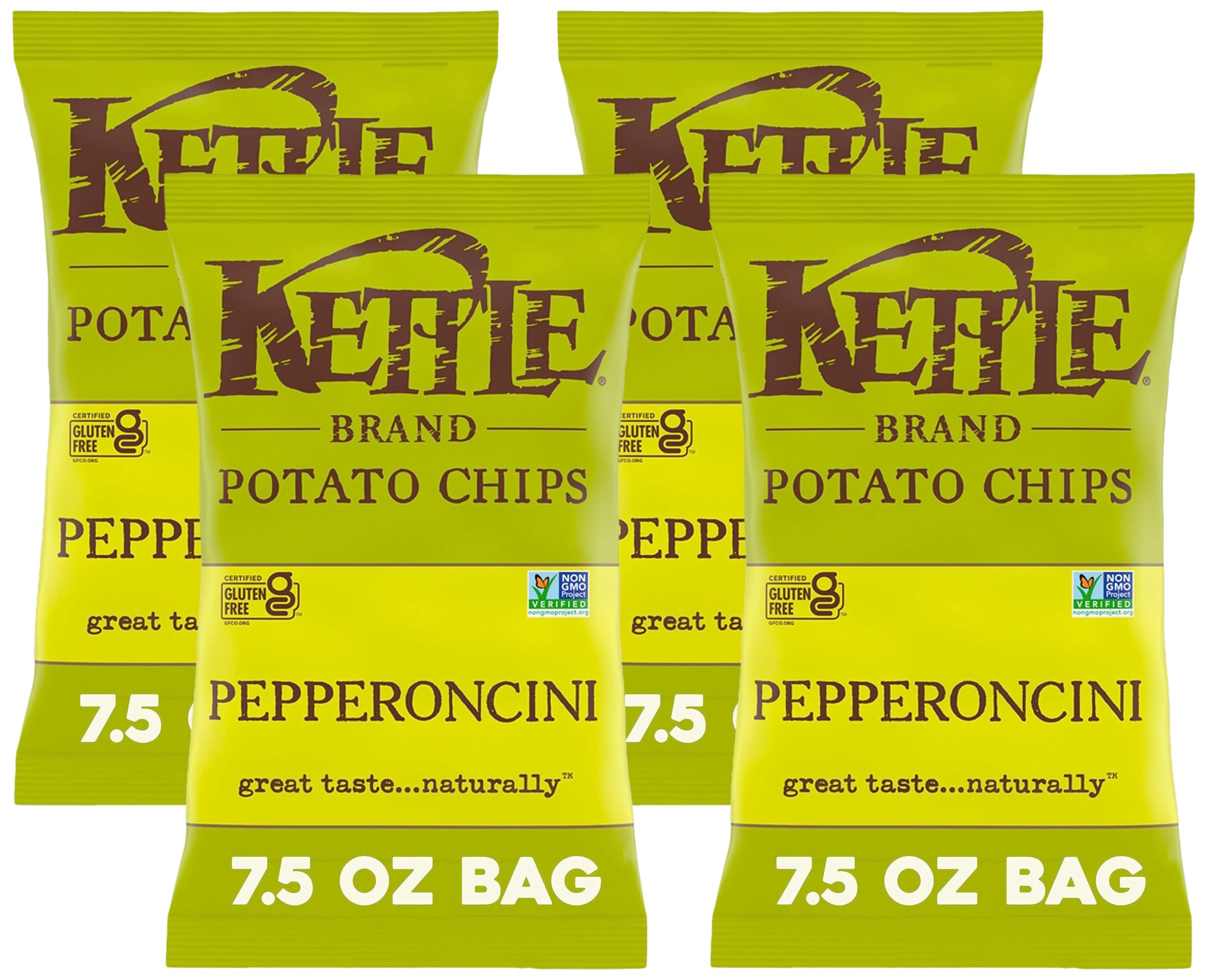Kettle Brand Kettle Brand Potato Chips Pepperoncini, 7.5 Oz (Pack of 4)
