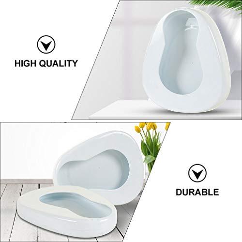 HEALLILY HEALLILY Portable Bedpans for Women Men Elderly Enamel Bed Bound Urinal Bedridden Patient Home Bed Pan Emergency Device (White)