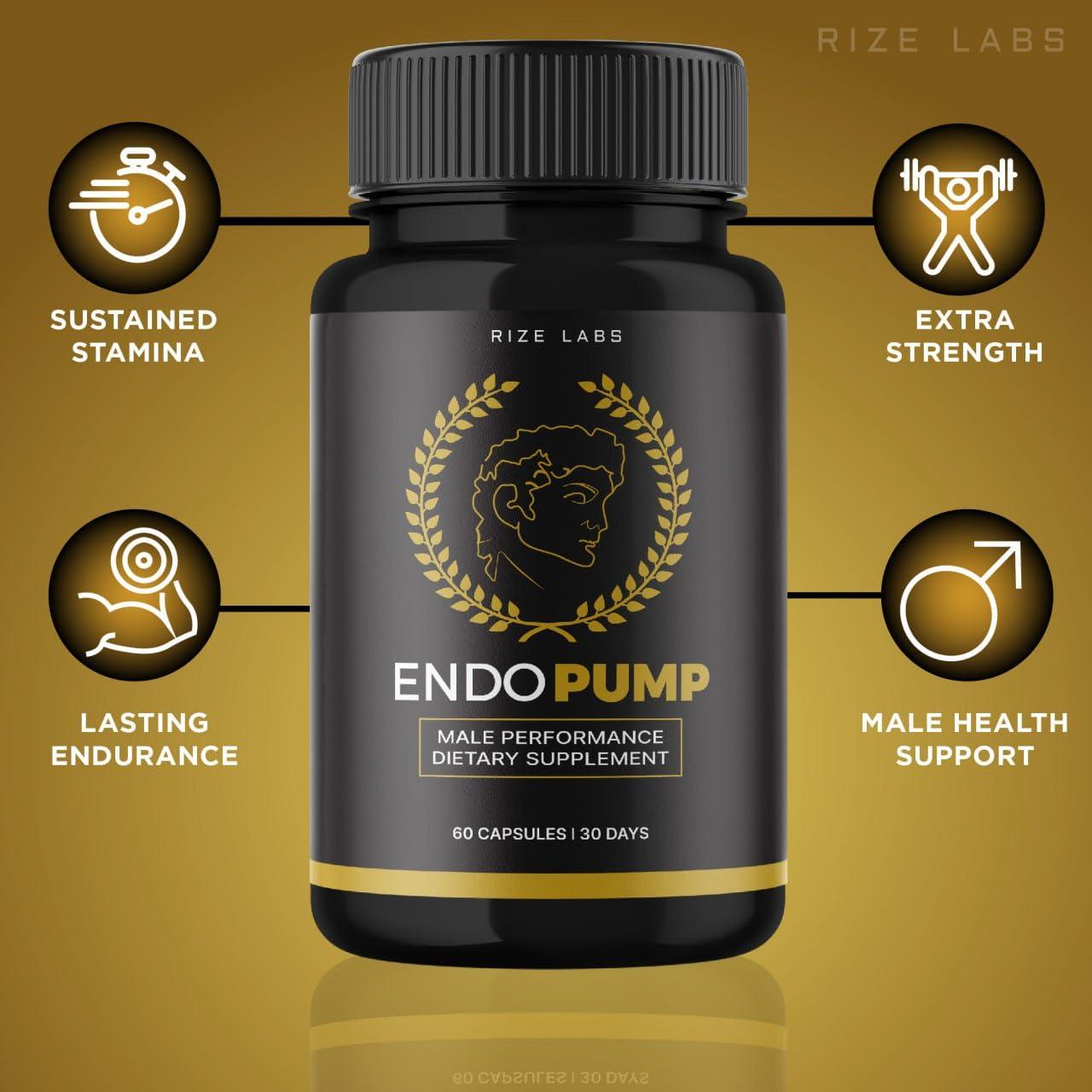rize labs rize labs - EndoPump Capsules Support Supplement, Advanced Formula for Male Performance, Provides Energy Pump & Extra Strength (120 Capsules)