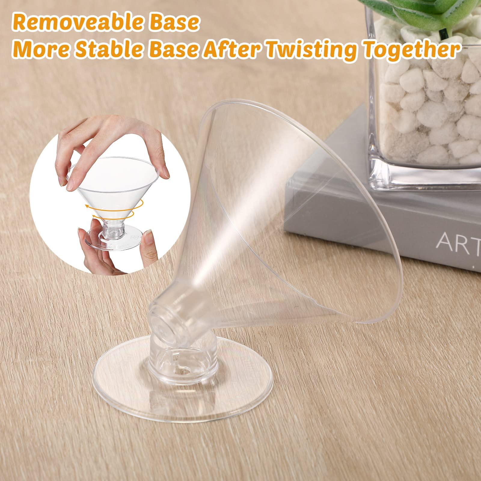 Yinkin Yinkin 100 Pcs Plastic Martini Glasses 2oz 5oz 7oz Clear Cocktail Dessert Parfait Glasses Unbreakable Mini Martini Cups for Wedding Party Bowl Wine Ice Cream (5 oz)