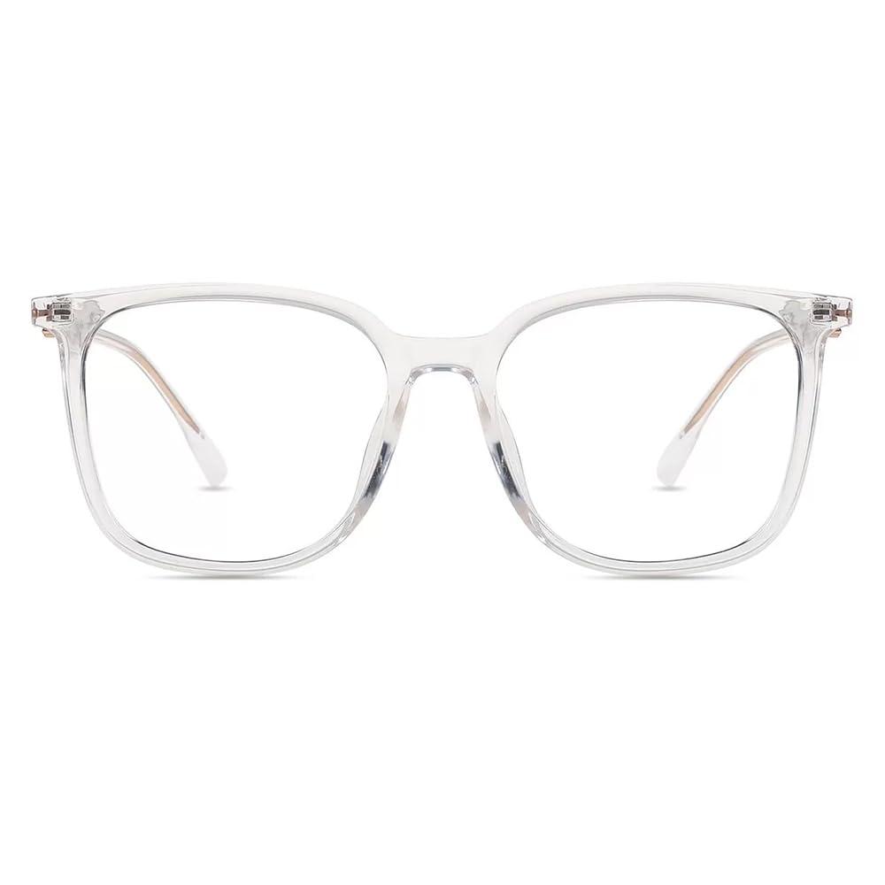 Firmoo Firmoo Women Clear Reading Glasses 0.5, Large Square Clear Frame Eyeglasses Anti Blue Ray Anti Eye Strain Computer Screen Reader Glasses