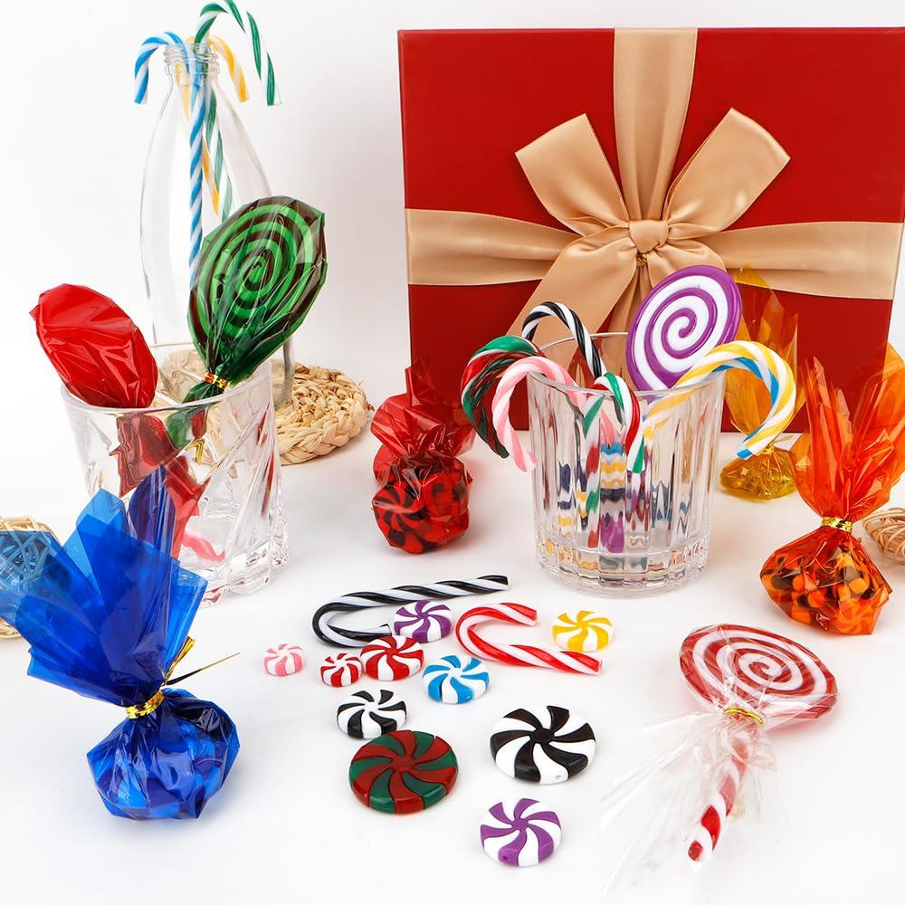 Diueoly Cellophane Wrap, 160pcs Cellophane Sheets, 8 Multi-Colors Colored Cellophane, 7.5x7.5 Inch Transparent Colored Plastic Wrap, Colored Cellophane Wrap for Christmas Valentine DIY Arts Crafts Decorations