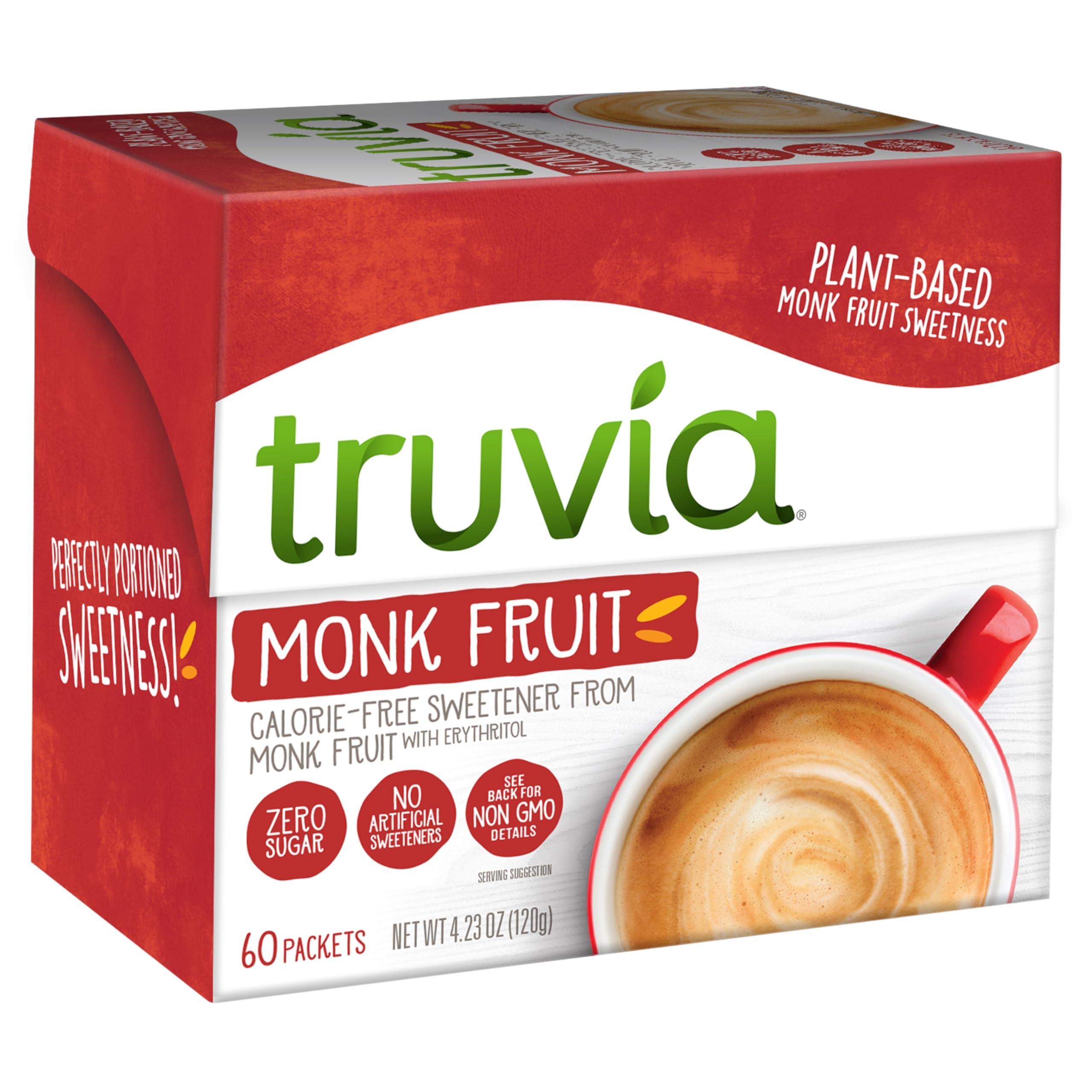 Truvia Truvia Calorie-Free Sweetener from the Monk Fruit Packets, 60 Count Monkfruit Box (Pack of 1)