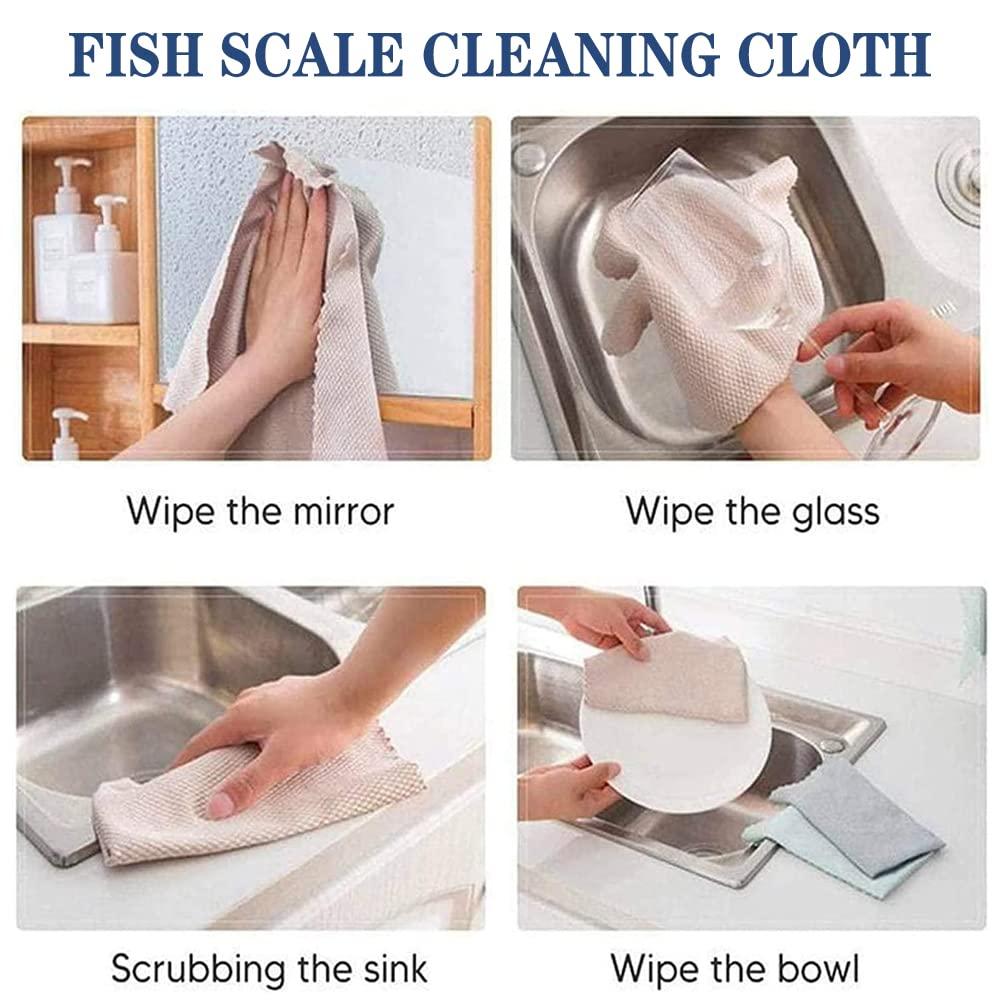 KCRPM KCRPM Shiny Wipes-Shiny Wipes Cleaning Cloths, 2023 New Fish Scale Cleaning Cloth, Nanoscale Streak Free Miracle Cleaning Cloths, Reusable Lint Free Fish Scale Cloth for Glass (10Pcs,12inch*16inch)