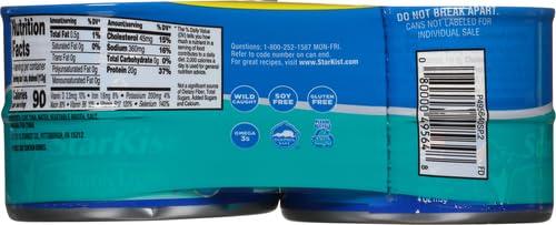 StarKist StarKist Chunk Light Tuna in Water, 5 oz (4 Pack) Canned Tuna Fish, Wild Caught, Gluten Free, Ready to Eat, Perfect for Salads, Keto Meals and Snacks, with 20g Protein & 90 Calories Per Serving