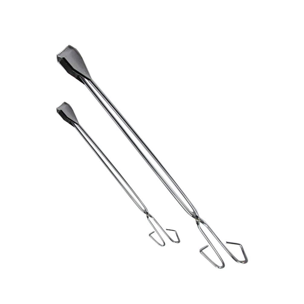 Hemoton Hemoton 2PCS rubbish picker reacher grabber folding firewood tongs folding litter picker trash picking tool handheld grabber garbage clip grill gripedge tools pick up tool barbecue fetcher
