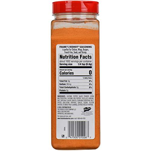 Frank's RedHot Frank's RedHot Original Seasoning, 21.2 oz - One 21.2 Ounce Container of Hot Sauce Seasoning Blend of Savory Garlic and Spicy Cayenne Pepper, Perfect for Dry-Rubs