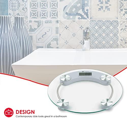 Home Basics Home Basics Glass Bathroom Scale Round, No Size, Clear