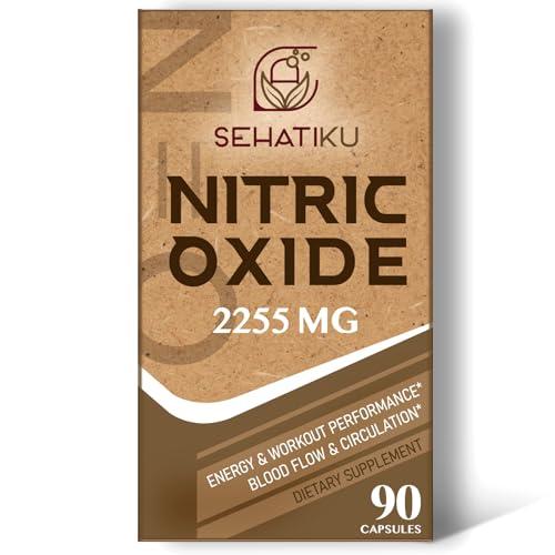 SehatiKu SehatiKu Nitric Oxide Supplement 2255 MG, Nitric Oxide Booster & 6-in-1 Phytonutrient Blend for Heart, Circulation, Immune - 90 Capsules (1 Bottle)