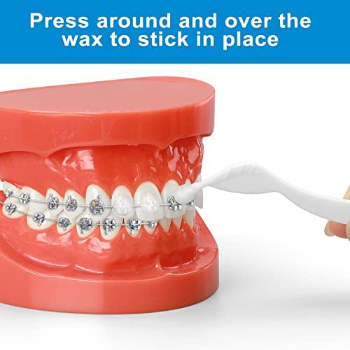 ZIZNBA (10 Pack) Braces Wax-Dental Wax for Braces & Aligners,50 Premium Orthodontic Wax Strips-White