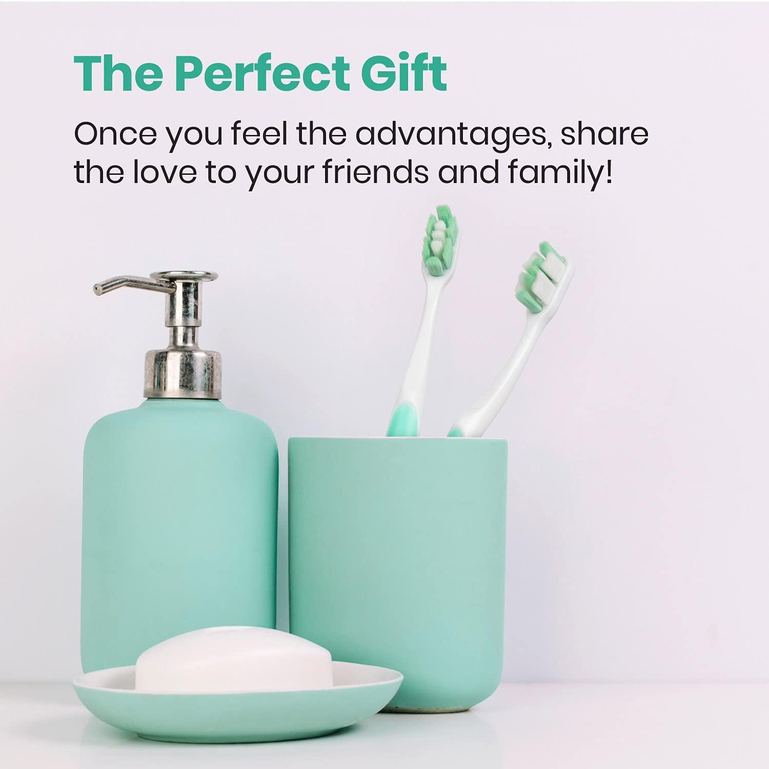 Lindo Lindo Ultrafine Toothbrush - for Sensitive Gums and Teeth, 12000+ Ultra Fine Bristles, Soft and Gentle, Deep Clean, Pack of 4