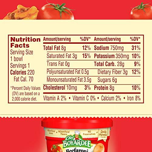 Chef BOYARDEE Chef Boyardee Beefaroni Pasta, Microwave Food, 7.5 OZ Microwaveable Bowl (12 Bowls)