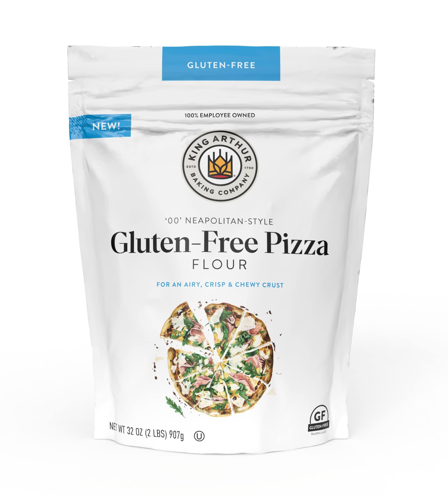 King Arthur King Arthur Gluten Free Pizza Flour: Crispy Neapolitan-Style Crust - 32 oz Box, Perfect for GF Baking, Celiac-Friendly, 00 Pizza Dough Mix