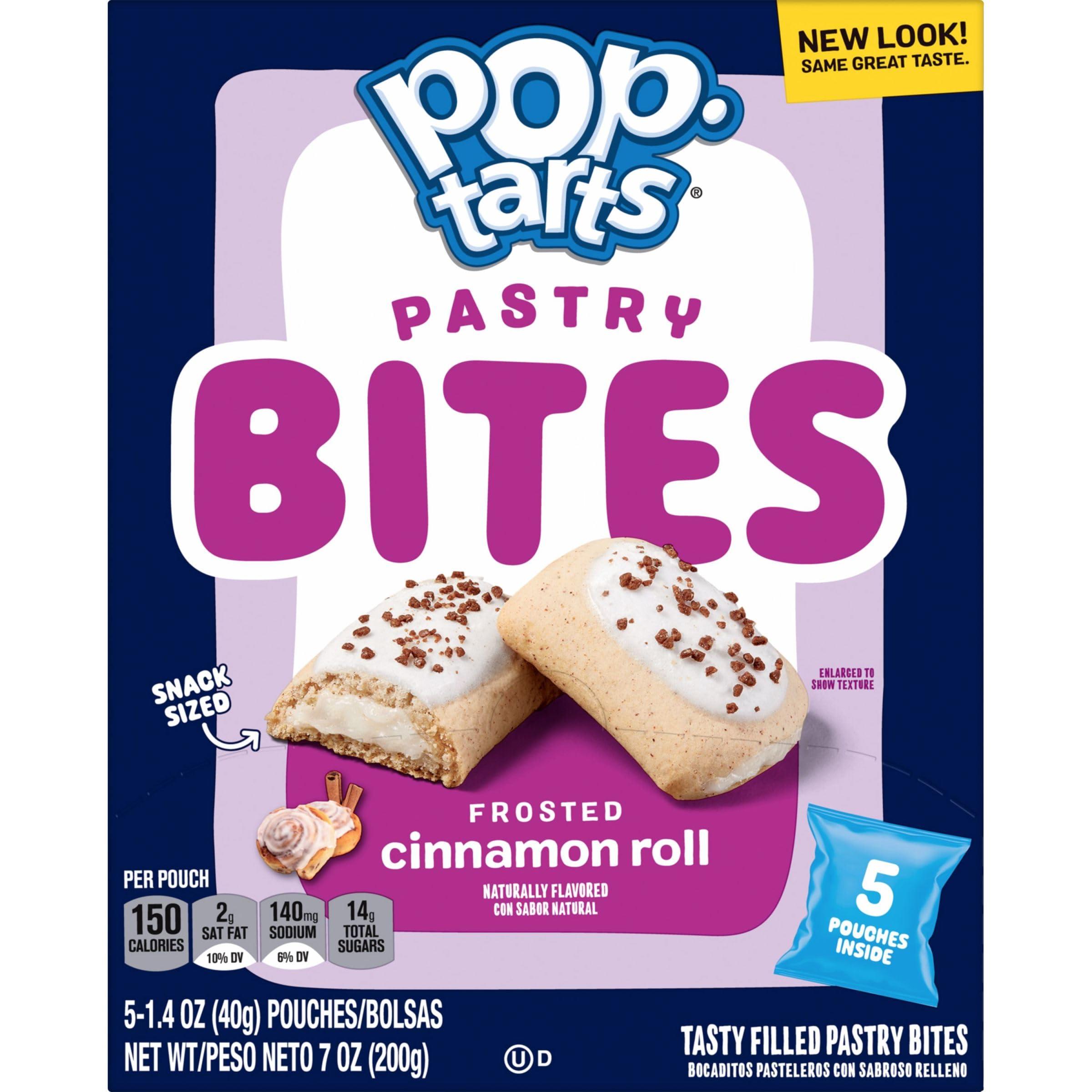 Pop-Tarts Pop-Tarts Bites Baked Pastry Bites, Kids Snacks, School Lunch, Frosted Cinnamon Roll, 7oz Box (5 Pouches)