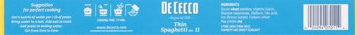 De Cecco De Cecco Pasta, Pasta Spaghetti Thin No.11, 16 Ounce