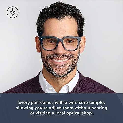 LOOK OPTIC LOOK OPTIC Laurel Reader - Stylish Unisex Ultra-lightweight Reading Glasses with Scratch-Resistant, Prescription-Quality (Full Magnification - Not Progressives) 1.00, Navy