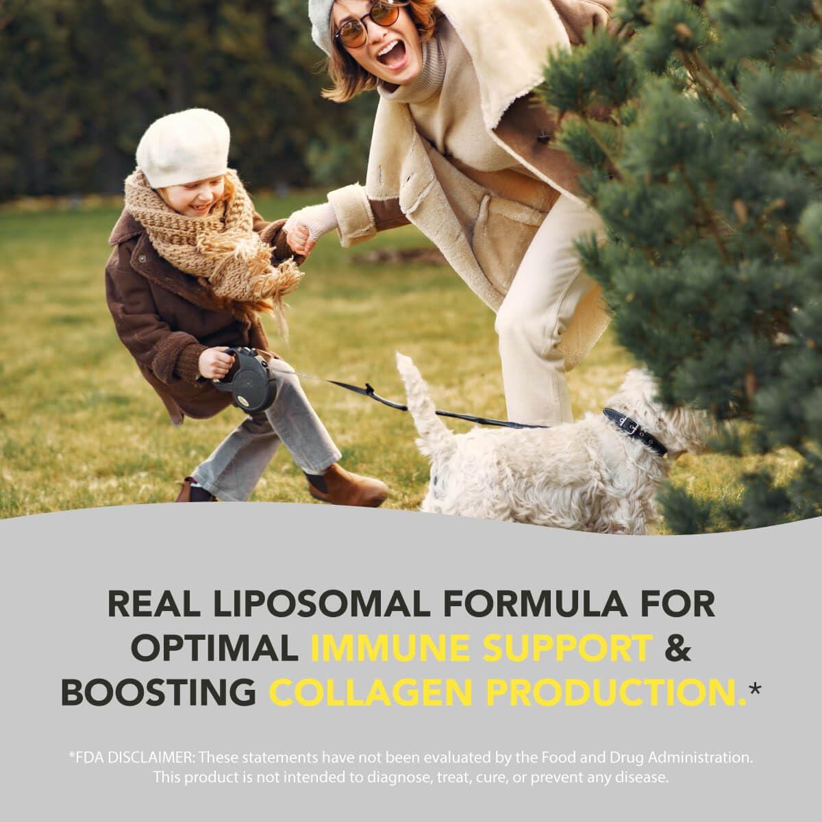 AMANDEAN AMANDEAN Premium Liposomal Vitamin C & Bovine Collagen Peptides Bundle. Powerful Antioxidant. Liquid Quali-C. Grass-Fed Collagen. Hydrolyzed Type 1 & 3. Immune Support. Healthy Skin, Hair & Nails