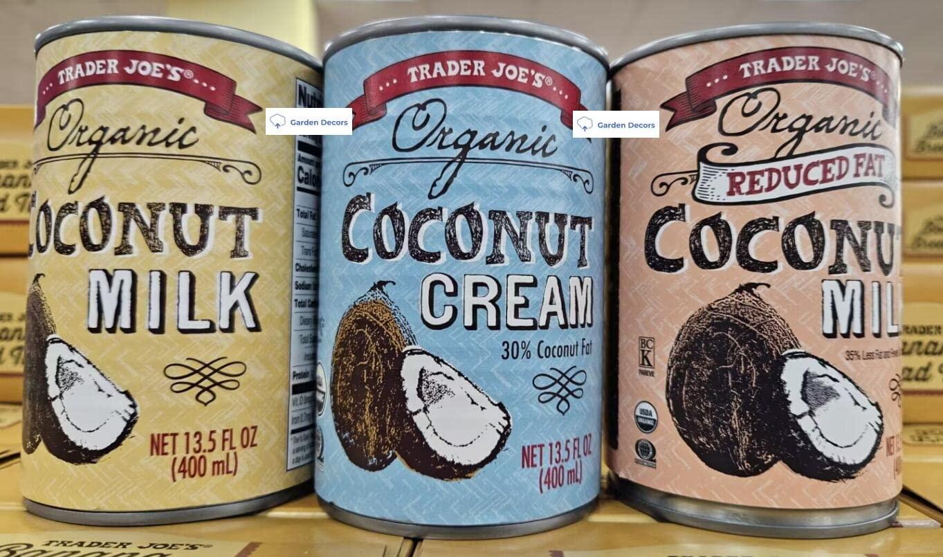Trader Jo's Trader Joe's Organic Coconut Milk & Cream 13.5fl oz 400ml (Three Cans)