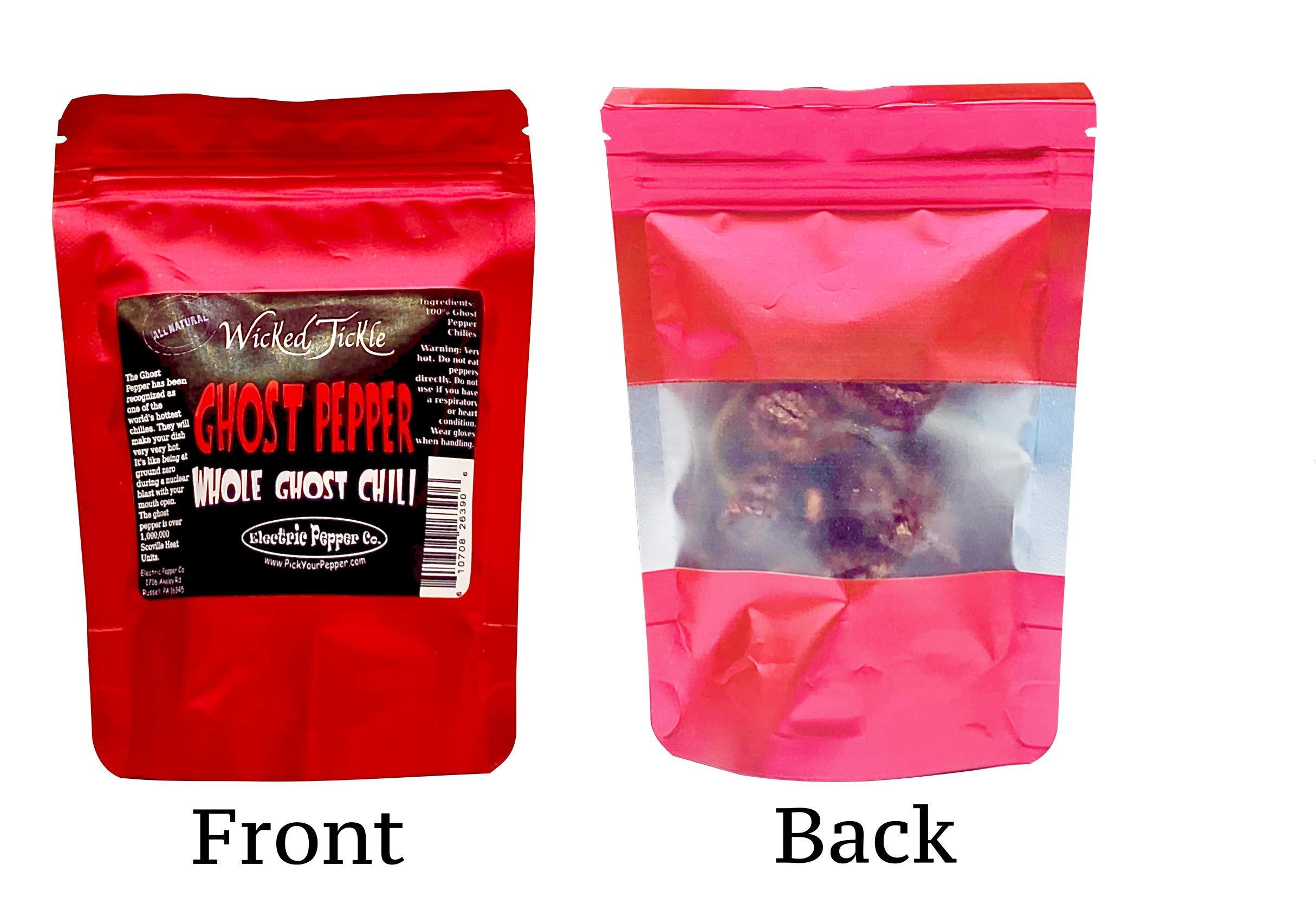 Wicked Tickle 5 Whole Ghost Pepper Dried Intact Seed Pods +2 Free Super Hot Wicked Tickle