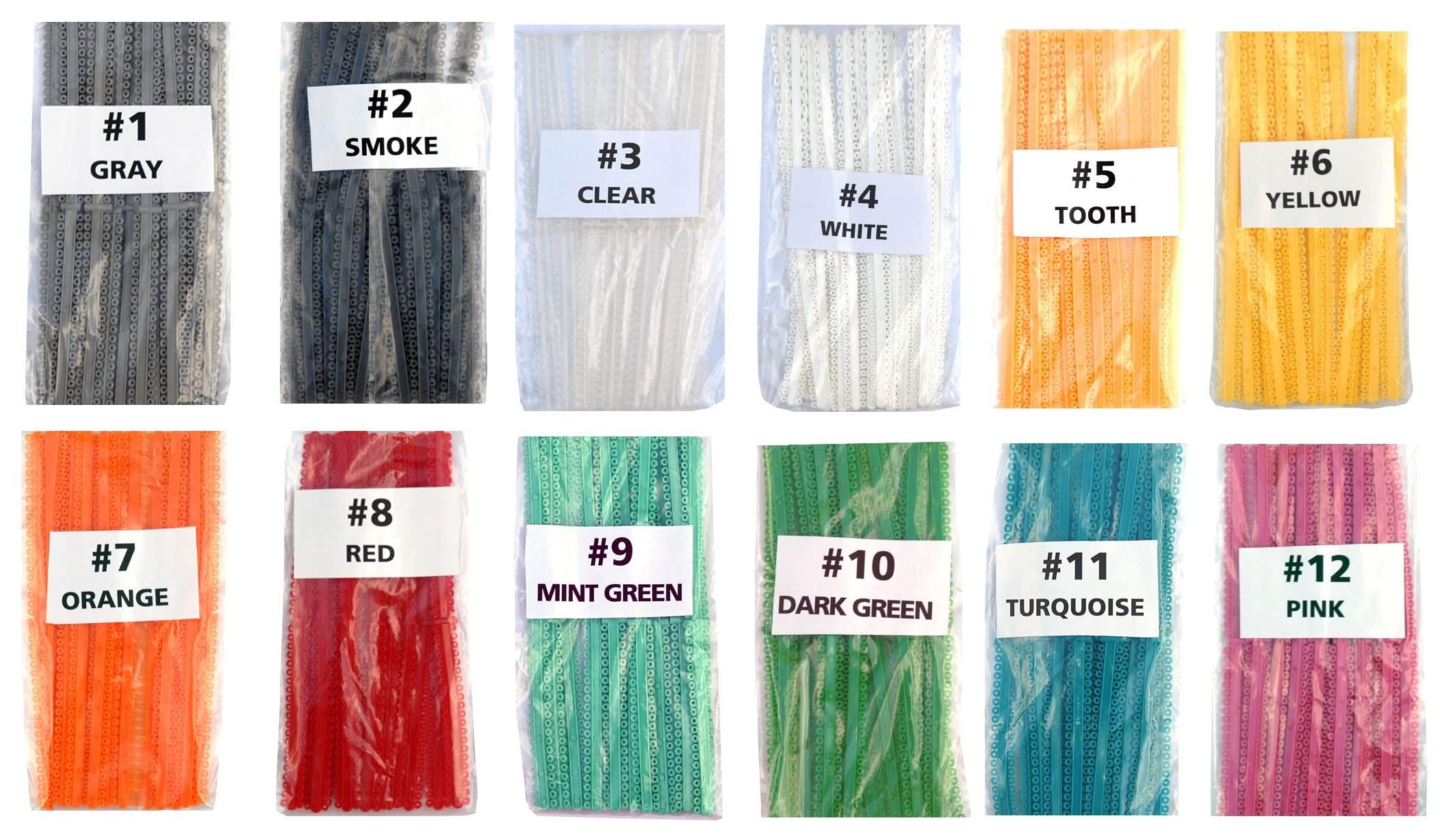 Dental Factory Direct 10 Packs - Orthodontic Ligature Ties Elastomeric O-Rings Braces Rubber Bands 12 Long Sticks (10,560 pcs) (#8 RED)