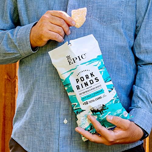 Epic EPIC Sea Salt + Vinegar Oven Baked Pork Rinds, Keto Friendly, 2.5 oz