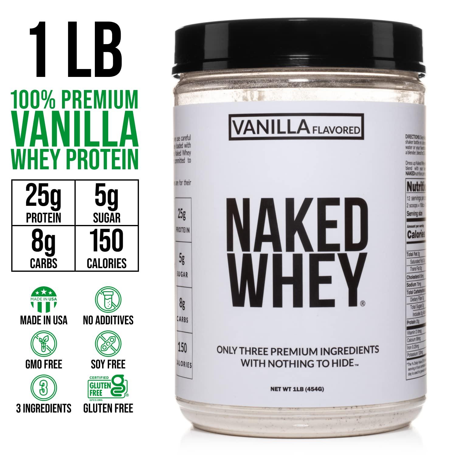 NAKED nutrition Grass Fed Protein Bundle: 1LB Naked Casein and 1LB Vanilla Naked Whey
