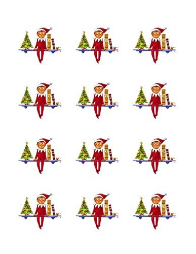 TNCT Christmas Elf Design Edible Image Cupcake Toppers For 2 Inch Cupcakes Or Cookies!