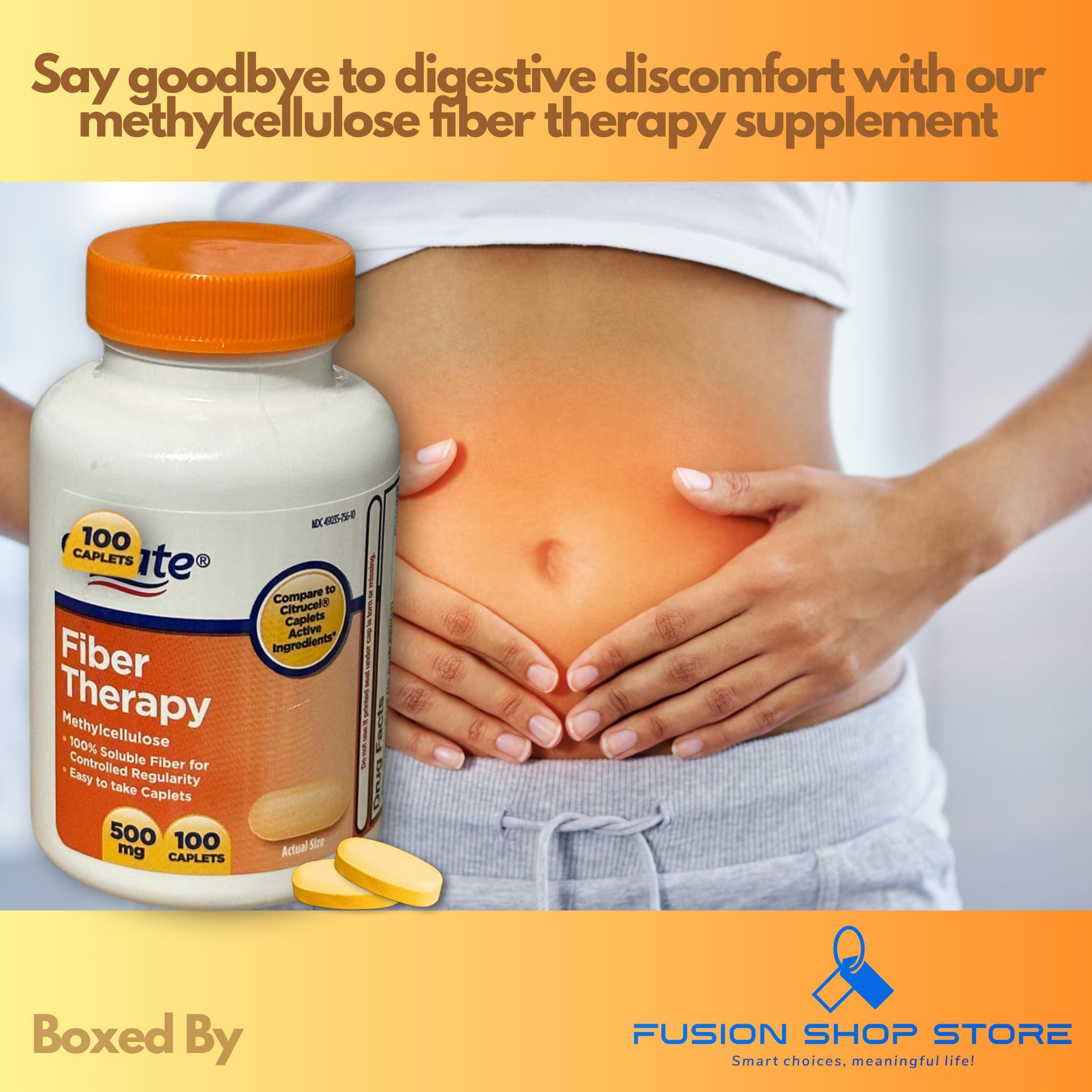 FUSION SHOP STORE Smart choices, meaningful life! Fiber Therapy Methylcellulose 500mg,100ct (Pack of 1), Boxed by Fusion Shop Store