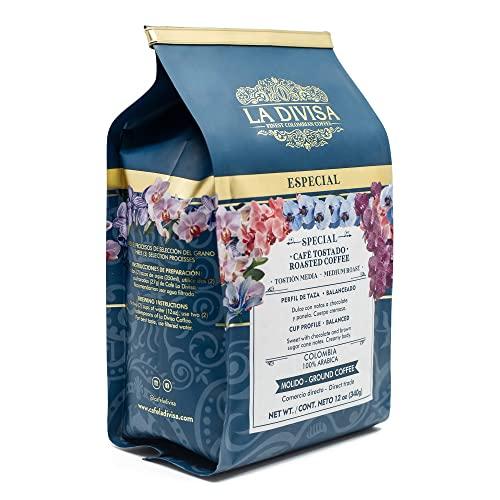 La Divisa La Divisa - Finest Colombian Coffee. Medium Roast (Special), Ground (12oz Bag). Always Fresh, Specialty and Single Origin Arabic Coffee Beans