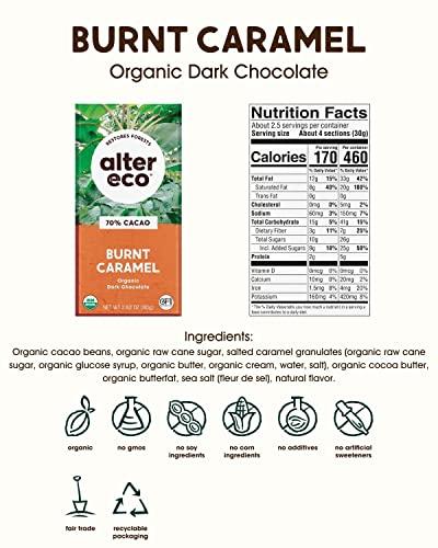 Alter Eco Alter Eco | Dark Chocolate Bars | Pure Dark Cocoa, Fair Trade, Organic, Non-GMO, Gluten Free (Burnt Caramel)