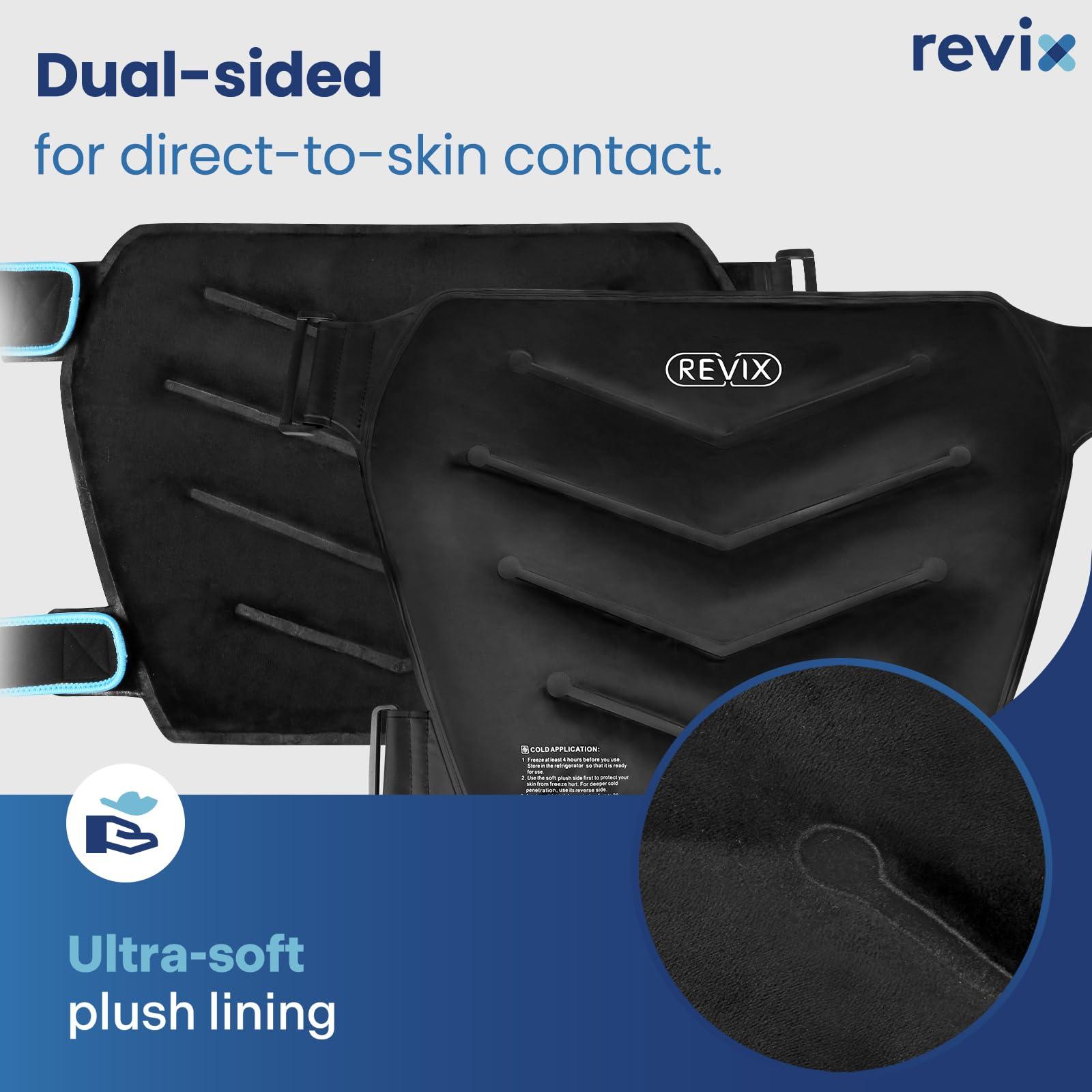 REVIX REVIX Extra Large Hip Ice Pack Wrap After Surgery, Reusable Gel Cold Pack for Hip Replacement Recovery, Sciatic Nerve, Cold Therapy Hip Flexor Compression Wrap, Black