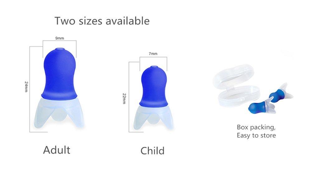 SevenNana Pressure Reducing Ear Plugs Noise Reducing Earplugs Travel Accessory Silicone Hearing Protection Flight earplugs 2Pairs (Blue+Gray-Adult)