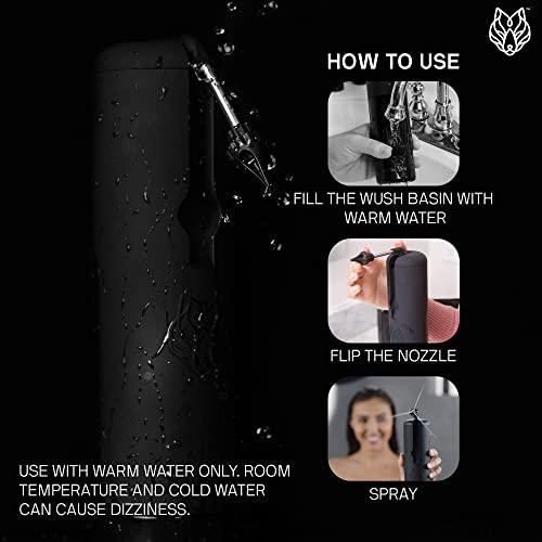 Black Wolf Wush Water Powered Ear Cleaner by Black Wolf, 6 Reusable Replacement Tips - Electric Triple Jet Stream with 3 Pressure Settings Prevents Ear Wax Buildup - Ear Wax Removal Kit