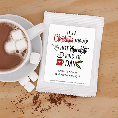 Best Day Ever Spot Christmas Hot Chocolate, Hot Chocolate Bar, Personalized Cocoa Favors, Holiday Hot Chocolate, Christmas Movie Kind of Day (Set of 24)
