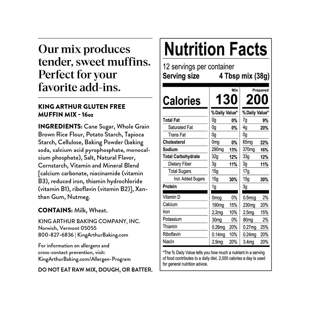 King Arthur King Arthur, Gluten Free Banana Bread + Muffin Mix, Gluten-Free, Non-GMO Project Verified, Certified Kosher, 16 Ounces