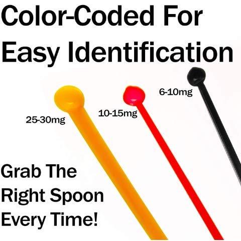 SuperDosing.com SuperDosing Milligram Measuring Spoon 10-15 MG, 25 Pack. Long-Necked, Tiny Scoop Gives Quick, Convenient & Mess-Free Measuring for Labs, Nootropics Stacks, Nutritional Supplements & Vitamin Powders.