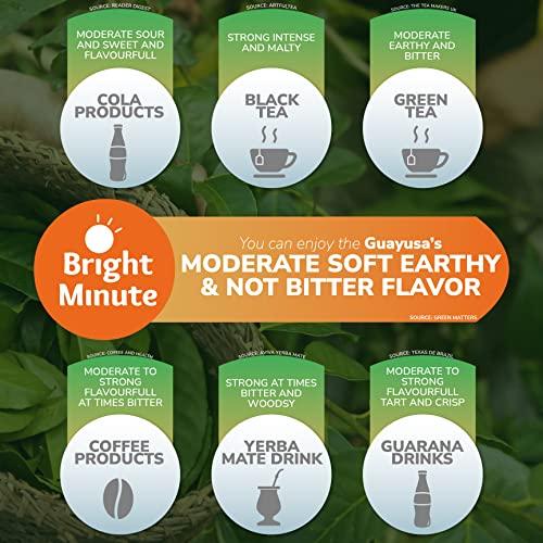 BRIGHT MINUTE Bright Minute Guayusa infusion 50 teabags | Coffee Alternative & Addition | 55mg of natural caffeine per small 1.5G (0.05OZ) bag, Calm and Wakeful Energy Boost!