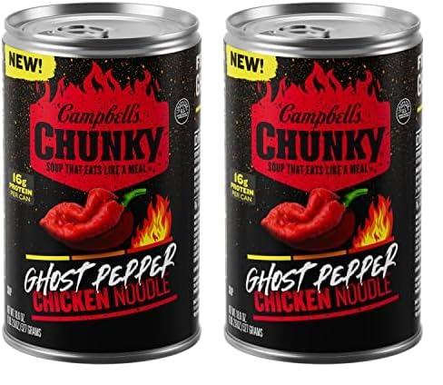Campbell\'s Campbells Chunky Soup, Ghost Pepper Chicken Noodle Soup, 18.6 oz Can (Pack of 2)
