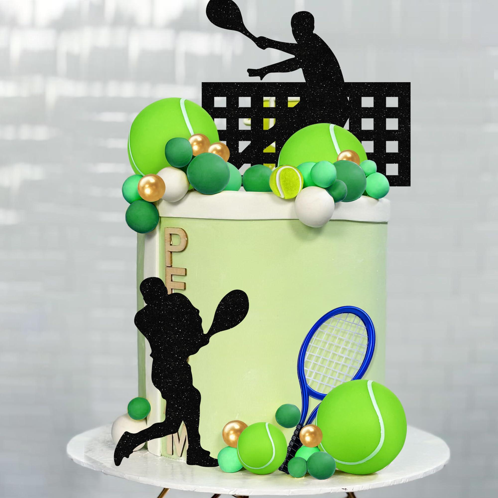 KEEPARTY 23 PCS Tennis Cake Toppers Sports Ball Cake Decorations for Baby Shower Birthday Party Decorations Supplies