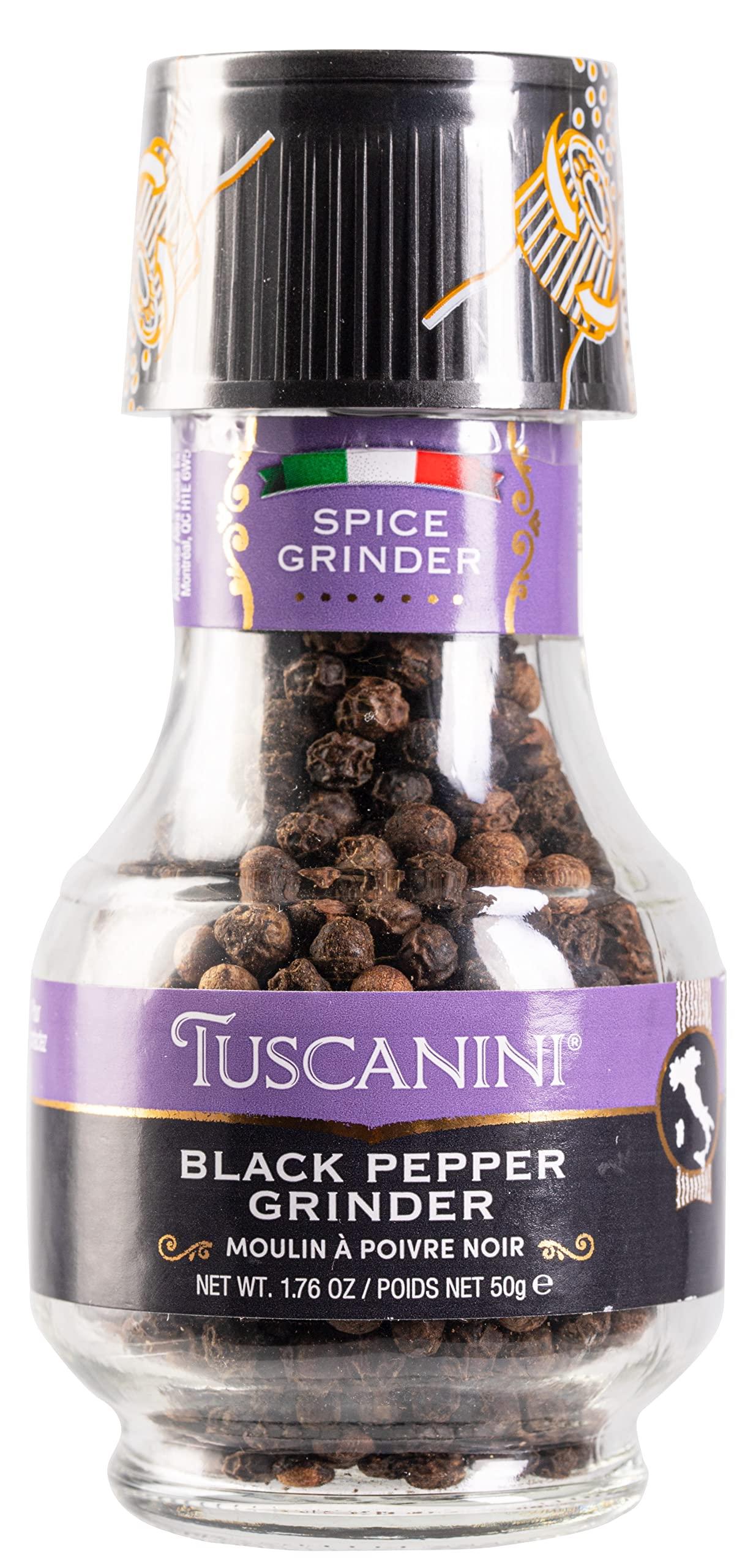 Tuscanini Tuscanini Premium Black Pepper Spice Grinder, 1.76oz | Freshly Ground Pepper | Product of Italy
