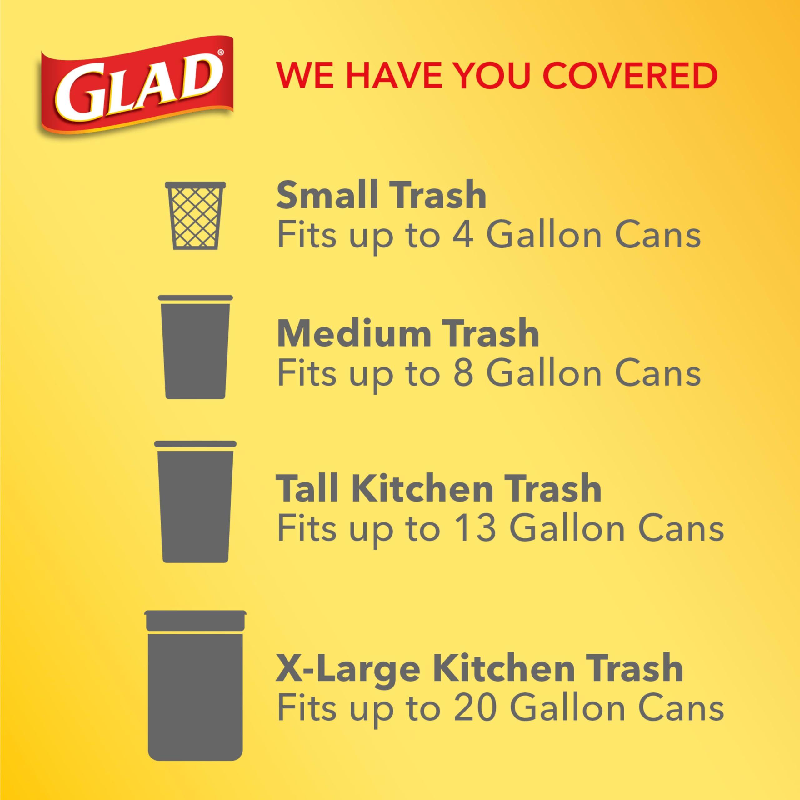 Glad Glad Tall Kitchen Quick-Tie Trash Bags, 13 Gallon, White, 68 Count, (Package May Vary)
