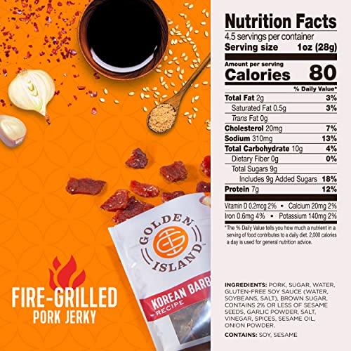 Golden Island Golden Island Pork Jerky Korean BBQ Flavored, Specialty Meat Snack, Gluten Free with Korean Barbecue Seasoning, Good Source of Protein, Made with 7g of Protein Per Serving 2.85 oz