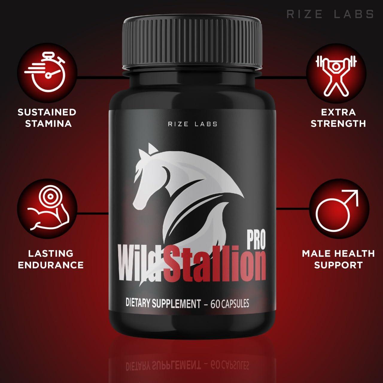 rize labs (3 Pack) Wild Stallion Pro Capsules, Wild Stallion Pro For Men, Wild Stallion Pro Performance Supplement Reviews, Wild Stallion Pro Male Support, Wild Stallion Pro All-Natural Pills (180 Capsules)
