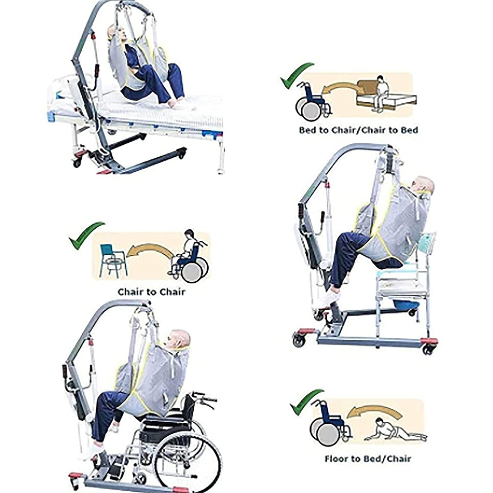 YXJPP Toileting Hoist Sling, Whole Body Patient Lift Sling, Bath Shower Paralyzed Disabled Elderly Universal Sling