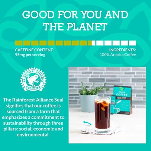 Cusa Tea Cusa Tea & Coffee | Premium Instant Light Roast | Rainforest Alliance Certified Arabica Beans | Hot or Cold Brew Drink Mix Packets (30 Single Servings)