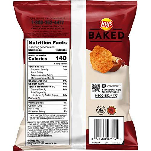 Lay's Baked, Lay\'s Barbecue Potato Crisps, 1.125 Ounce (Pack of 64)