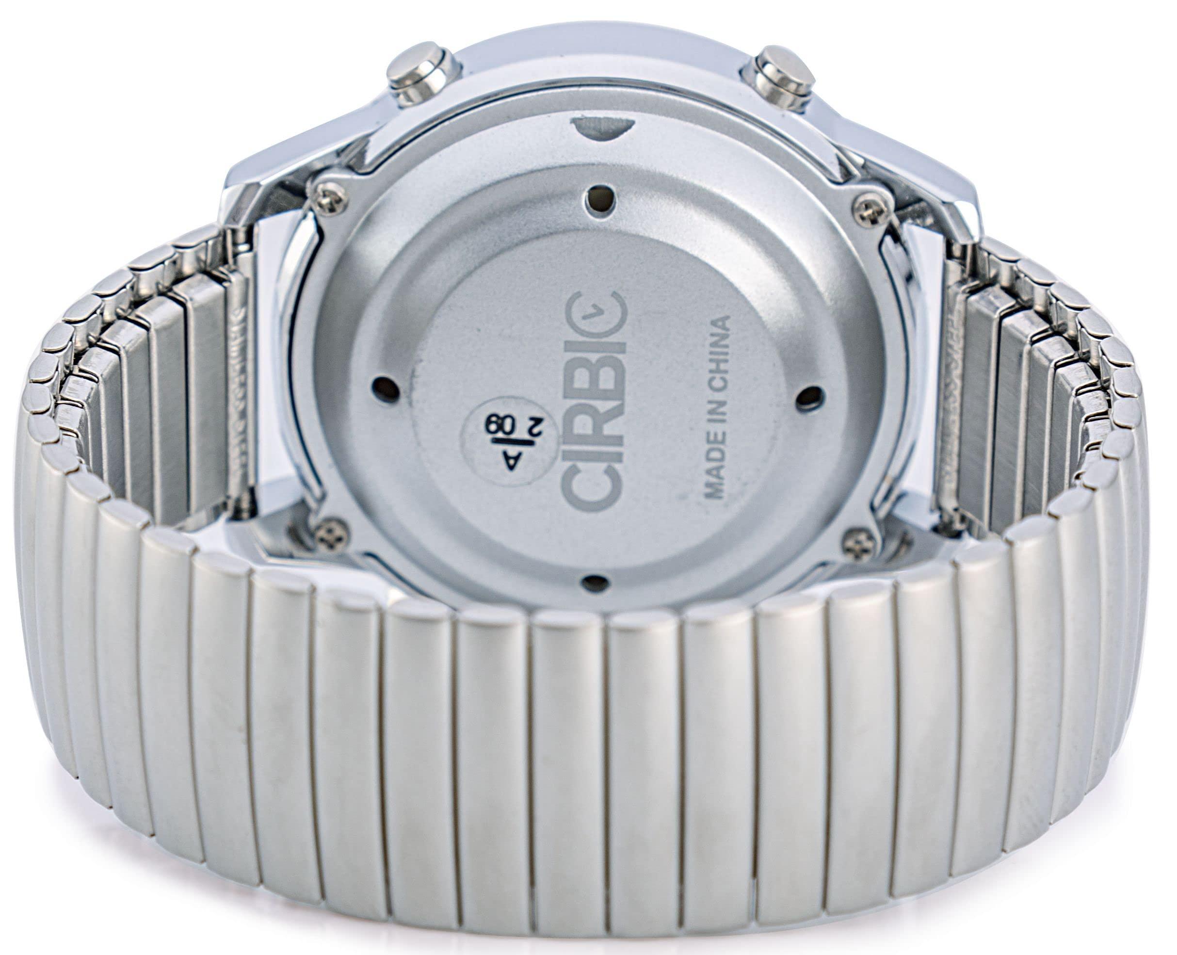 Cirbic Cirbic Large, Clear English Voice Digital Talking Watch for The Blind, Visually impaired or Elderly. (Silver)