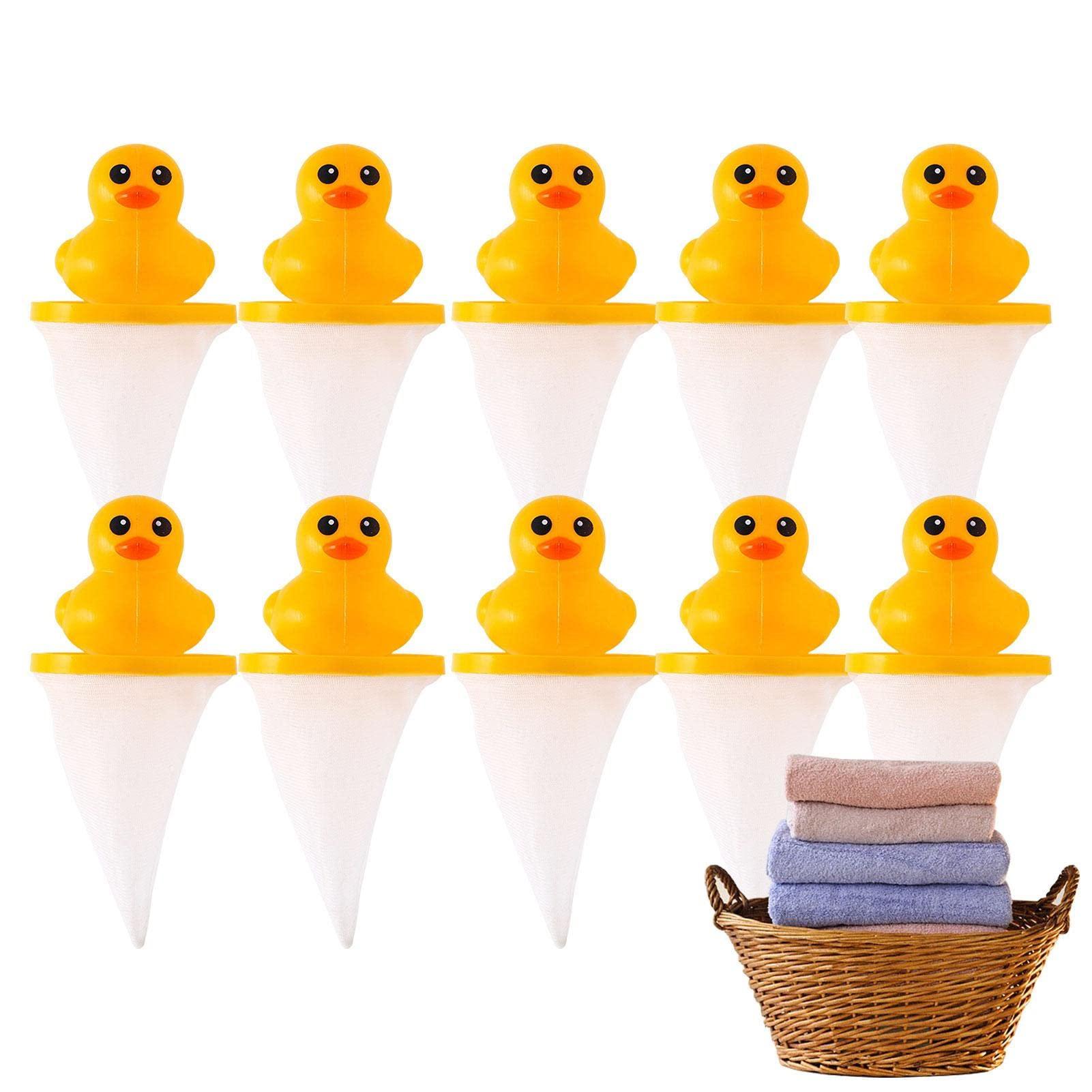 Kumprohu Kumprohu Laundry Pet Hair Catcher - Yellow Duck-Shaped Washing Machine Float Filter Mesh Bag - Washing Machine Floating Hair Remover, Hair Removal Ball, Lint Remover for Cat Dog Pet Hair, Debris
