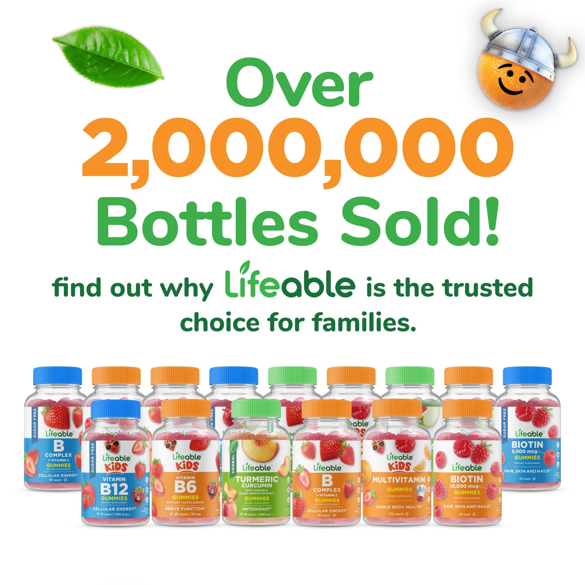 Lifeable Lifeable Kids Biotin Gummies | 5,000mcg | Great Tasting Natural Flavor Biotin Supplement | Vegan Non GMO Hair Gummies | for Hair Skin and Nails | 90 Gummies