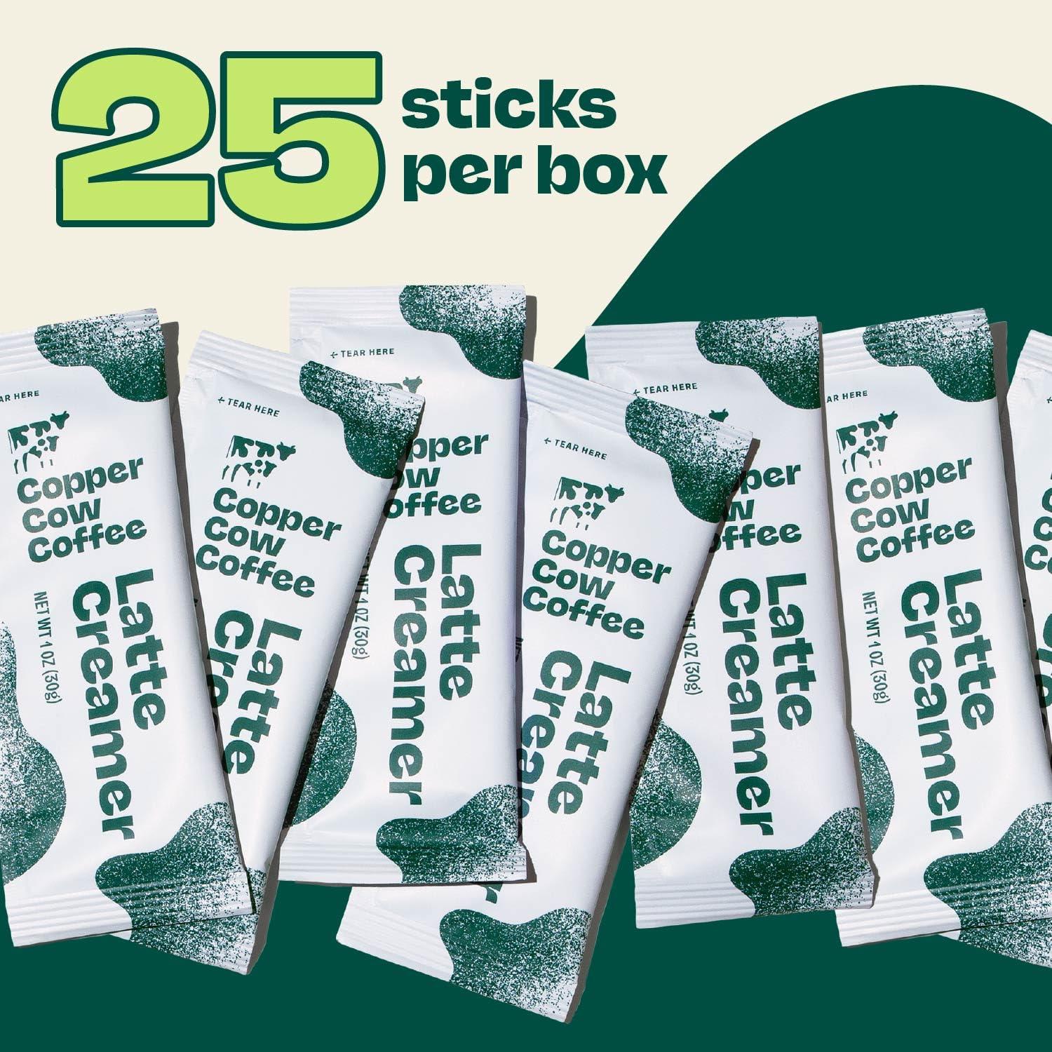 Copper Cow Coffee Copper Cow Coffee California Sweetened Condensed Milk Creamers – Single-Serve and All-Natural Pre-Filled Packets – (25 Pack)